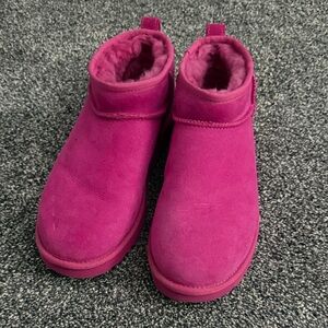 Pink Suede Ankle Boots